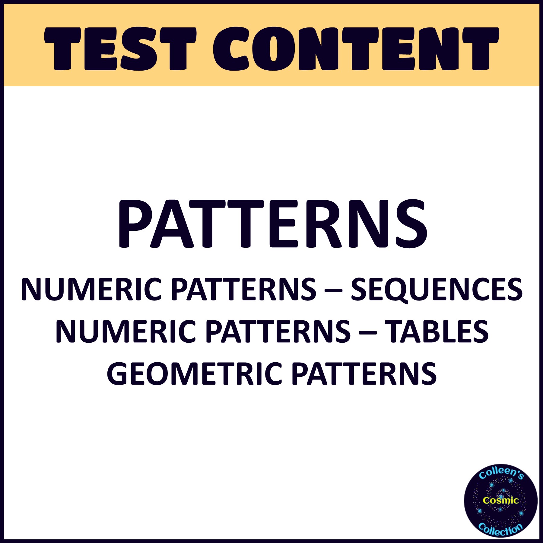Patterns Test - Grade 8 Maths Term 1 Section Test 4 CAPS | Made By Teachers