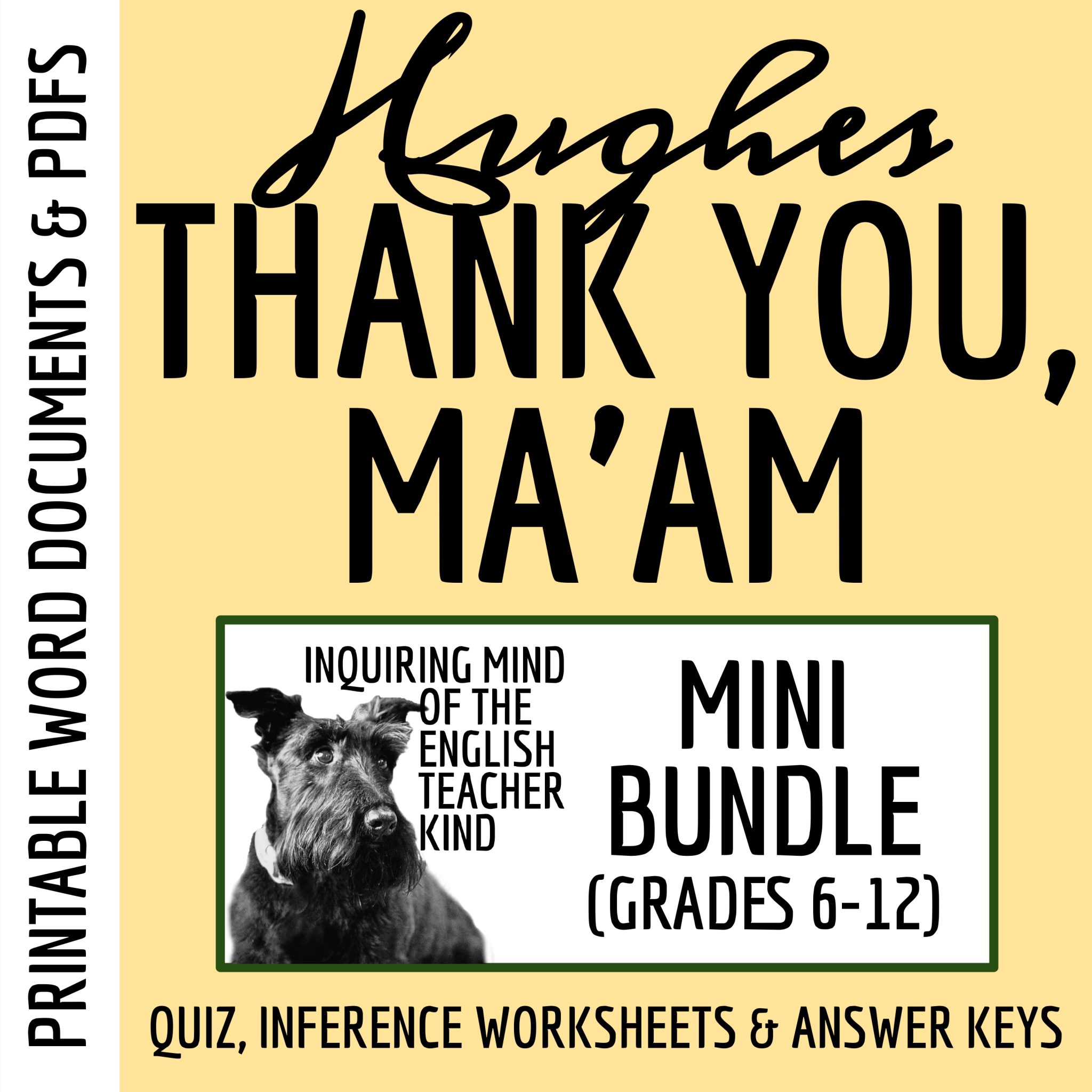 "Thank You, Ma'am" Quiz, Close Reading Inference Worksheet, and ...
