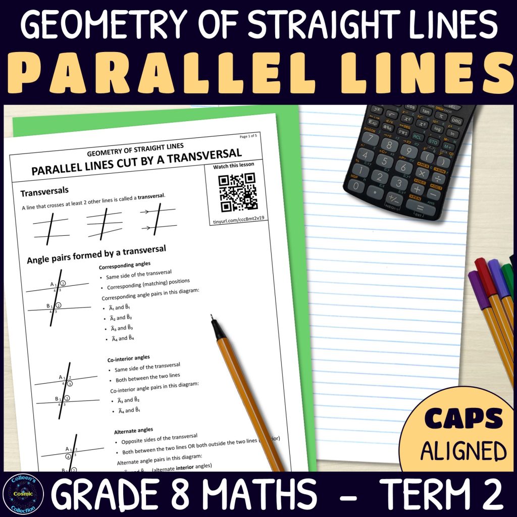Parallel Lines Cut by a Transversal - Grade 8 Maths Term 2 Lesson 19 ...