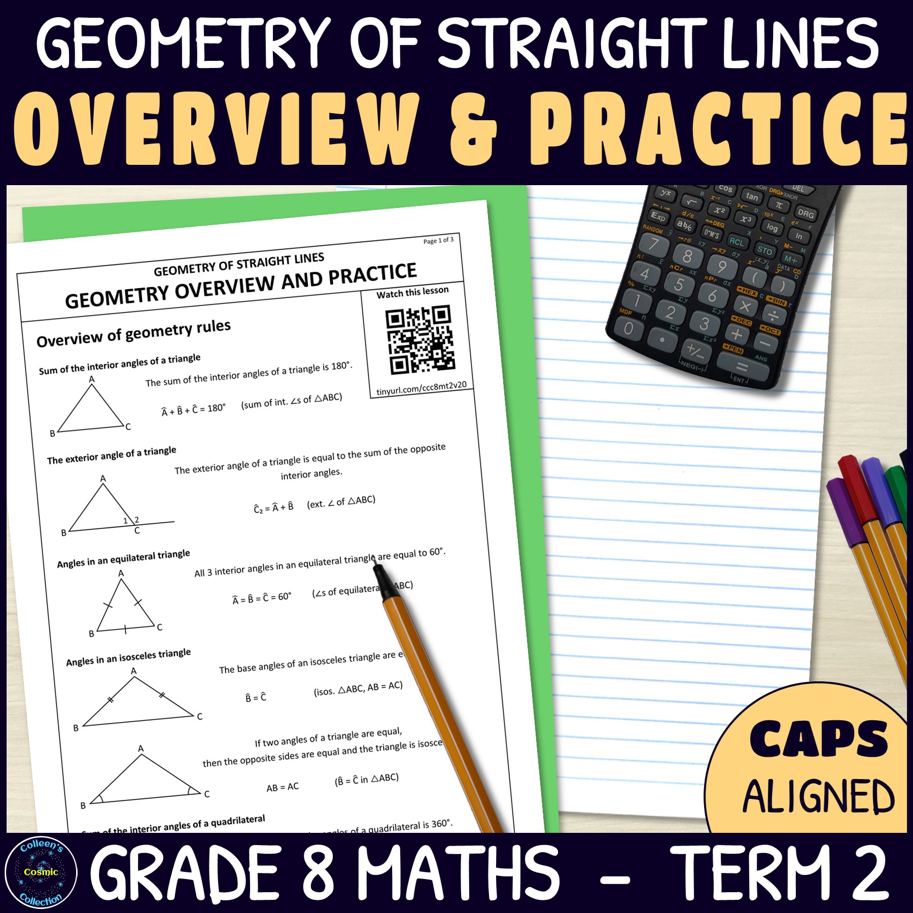 Geometry Overview and Practice - Grade 8 Maths Term 2 Lesson 20 CAPS