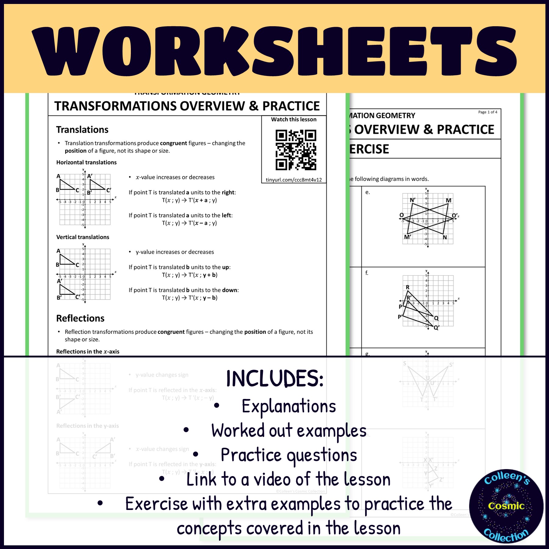 Transformation Geometry Overview and Practice - Grade 8 Maths Term 4 ...