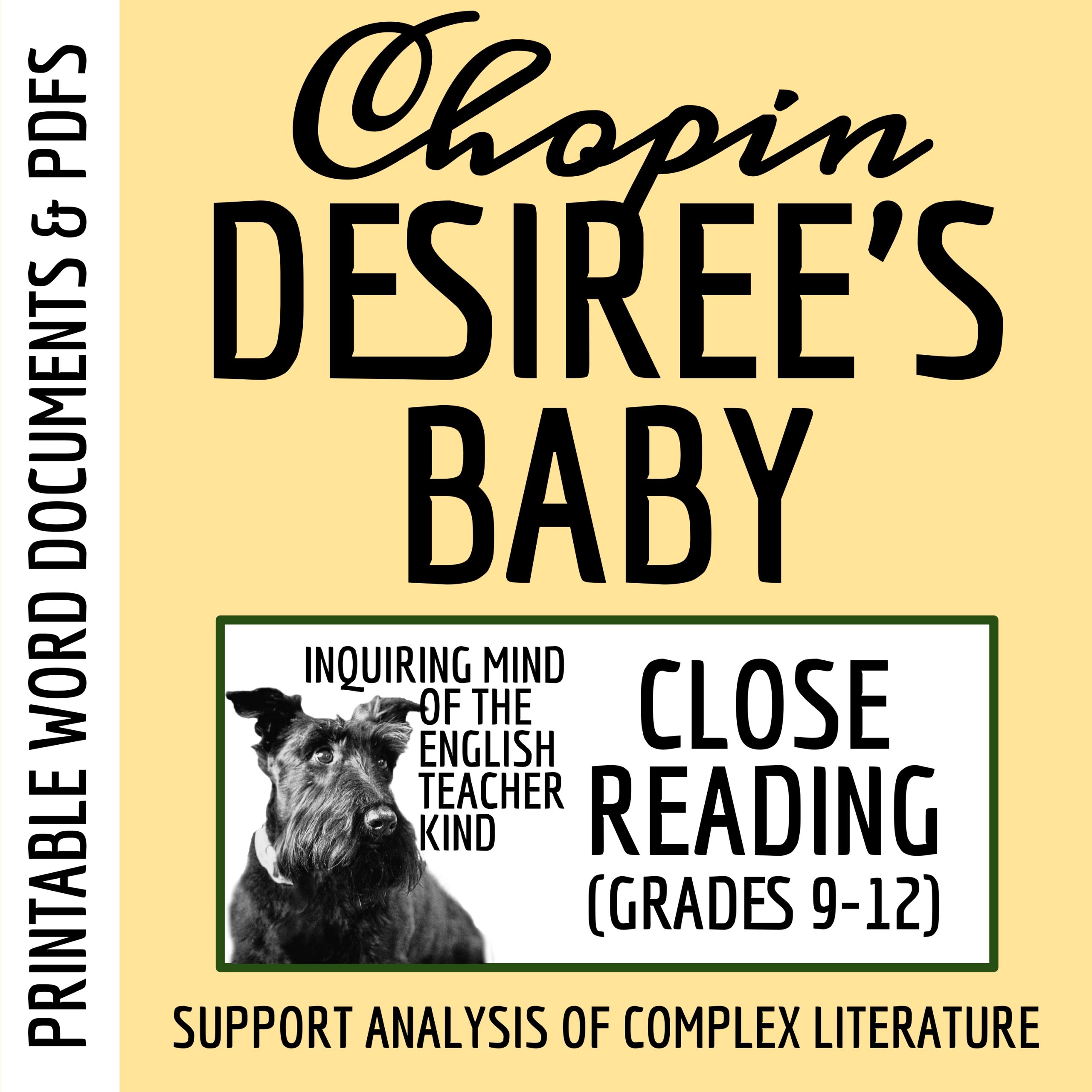 "Desiree's Baby" by Kate Chopin Close Reading Analysis Worksheet