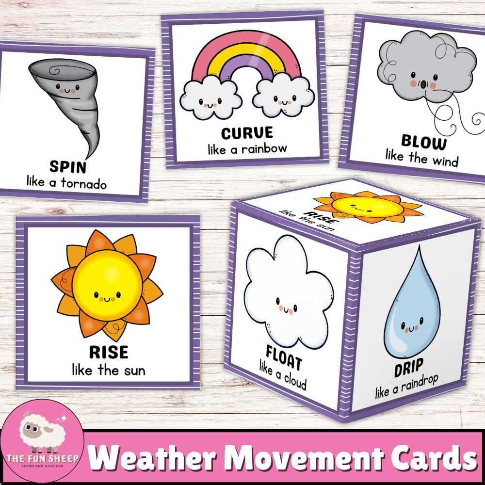 Weather Movement Cards | Weather Unit Game Brain Break Transition Activity
