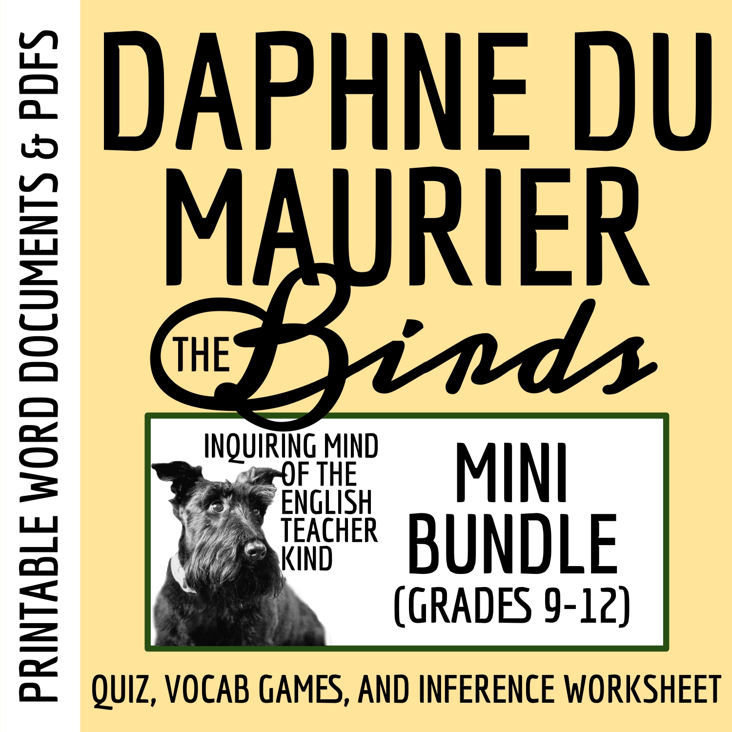 "The Birds" by Daphne du Maurier Quiz, Inference Worksheet, and Vocabulary Games