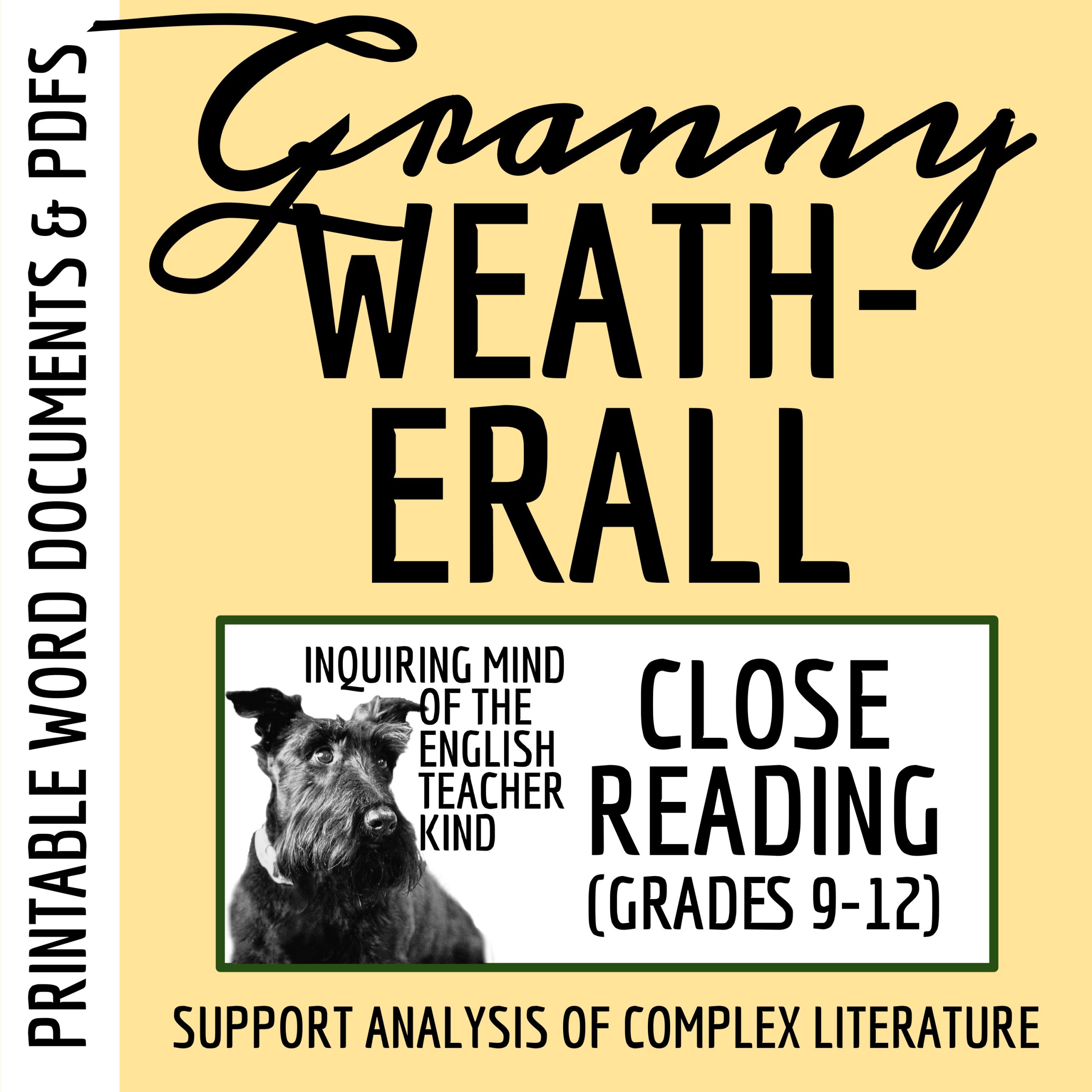 "The Jilting of Granny Weatherall" Close Reading Analysis Worksheet