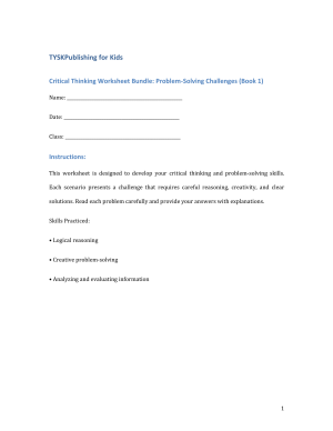 Critical Thinking Worksheet Bundle: Problem-Solving Challenges (Book 1)