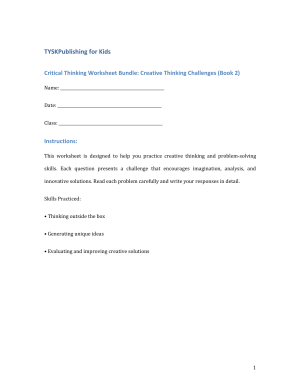 Critical Thinking Worksheet Bundle: Creative Thinking Challenges (Book 2)