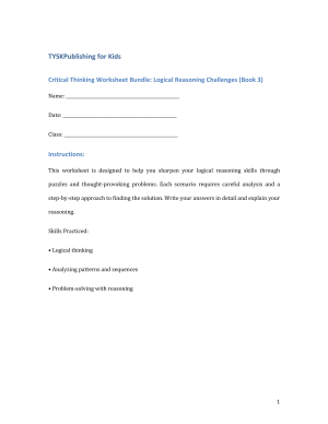 Critical Thinking Worksheet Bundle: Logical Reasoning Challenges (Book 3)