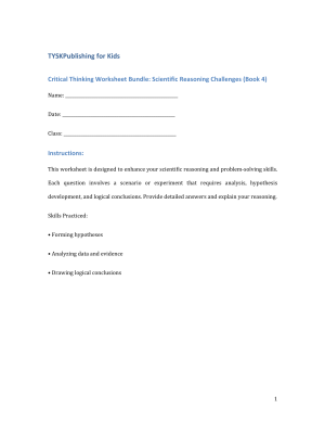 Critical Thinking Worksheet Bundle: Scientific Reasoning Challenges (Book 4)