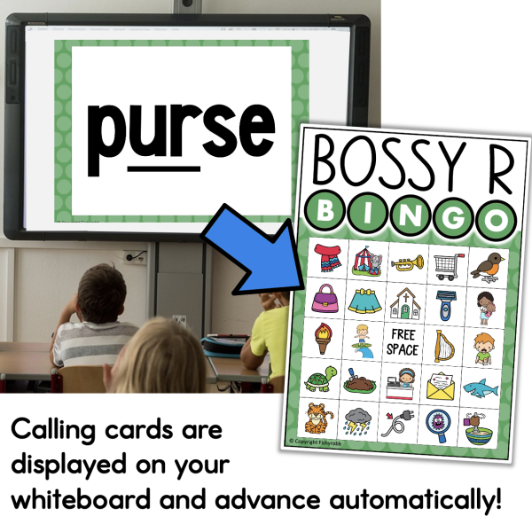 R Controlled Vowels Bingo Game Fun Phonics Review AR ER IR OR UR Bossy ...
