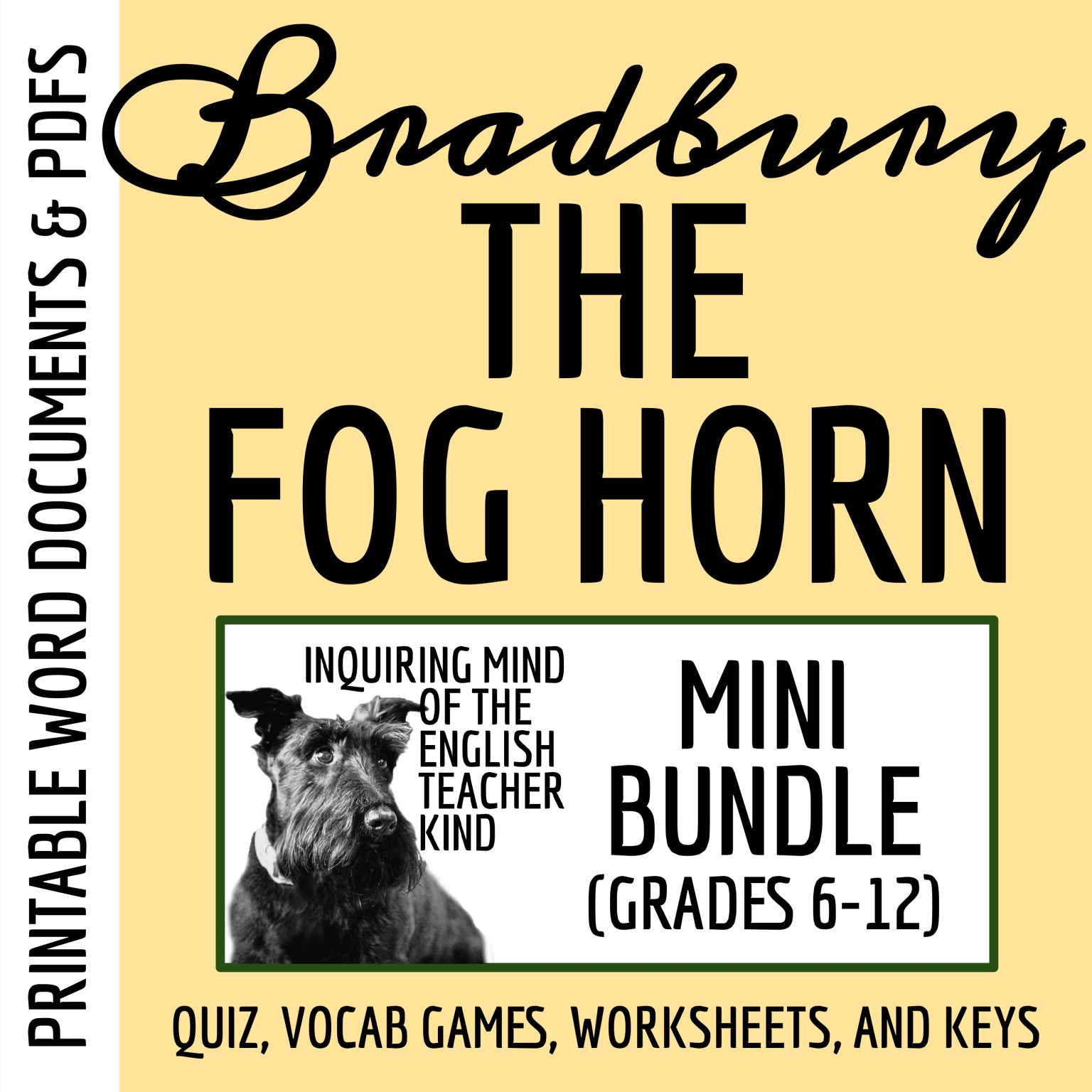 "The Fog Horn" by Ray Bradbury Quiz, Inference Worksheets, and ...