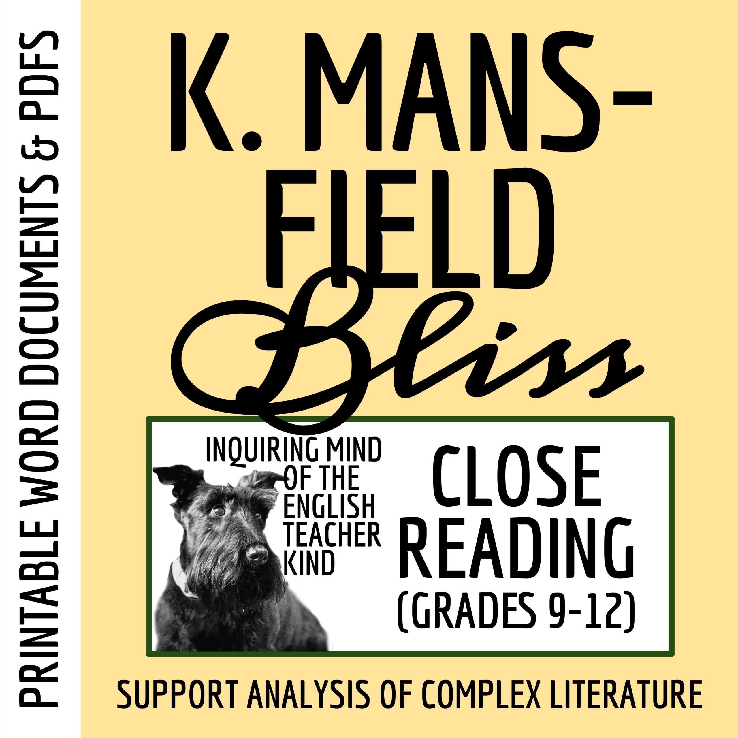 "Bliss" by Katherine Mansfield Close Reading Analysis Worksheet and Answer Key