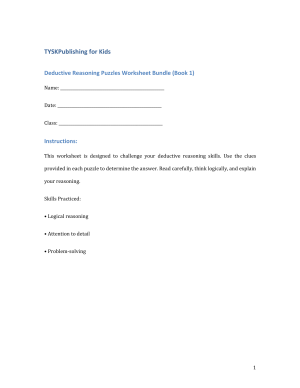 Deductive Reasoning Puzzles Worksheet Bundle (Book 1)