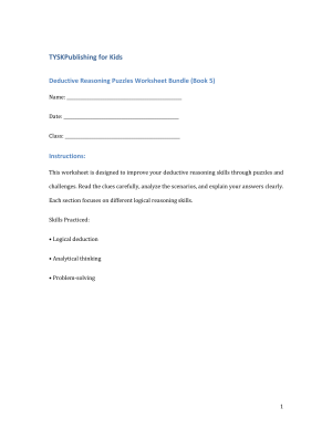 Deductive Reasoning Puzzles Worksheet Bundle (Book 5)