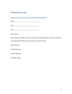 Deductive Reasoning Puzzles Worksheet Bundle (Book 9)