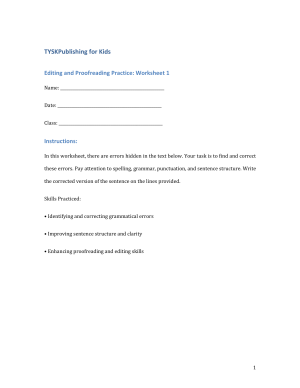 Editing and Proofreading Practice: Worksheet 1
