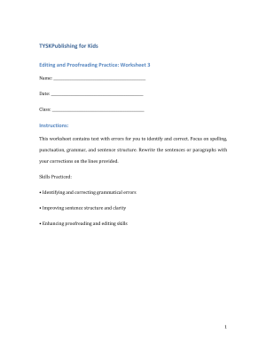 Editing and Proofreading Practice: Worksheet 3