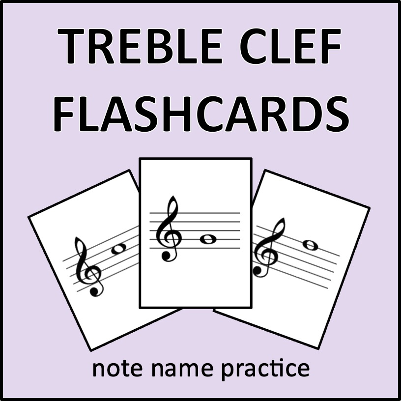 Treble Clef Flashcards - an activity to practice note names