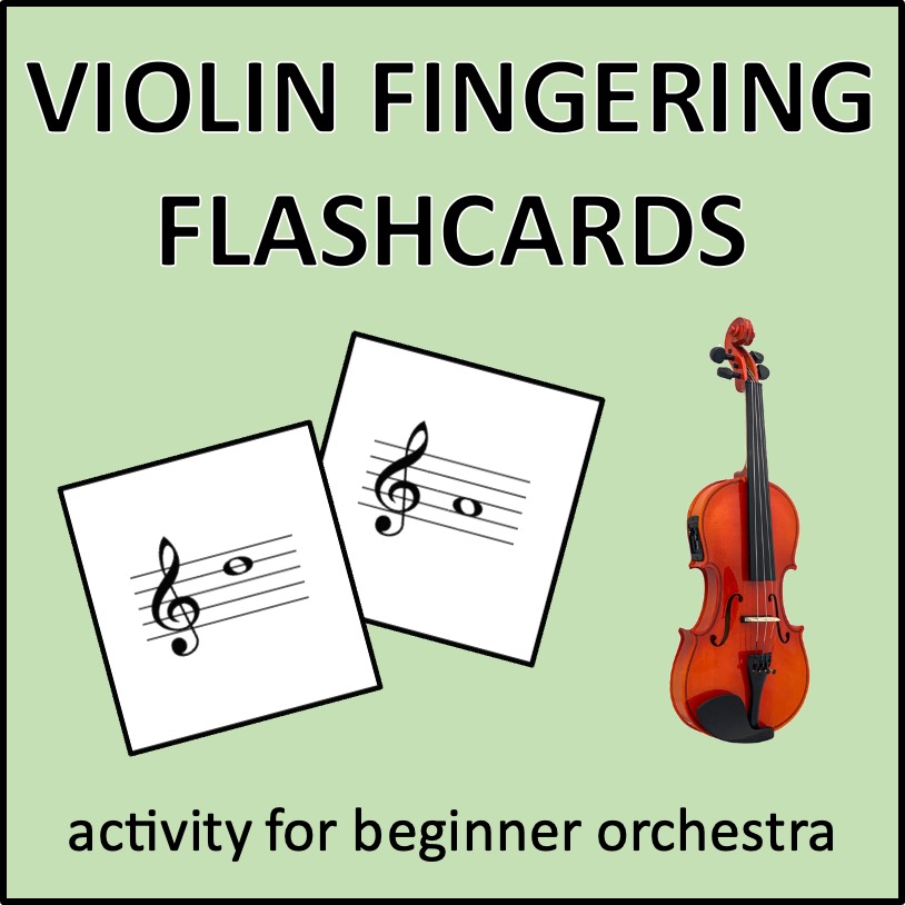 Violin Fingering Flashcards - an activity for beginner orchestra