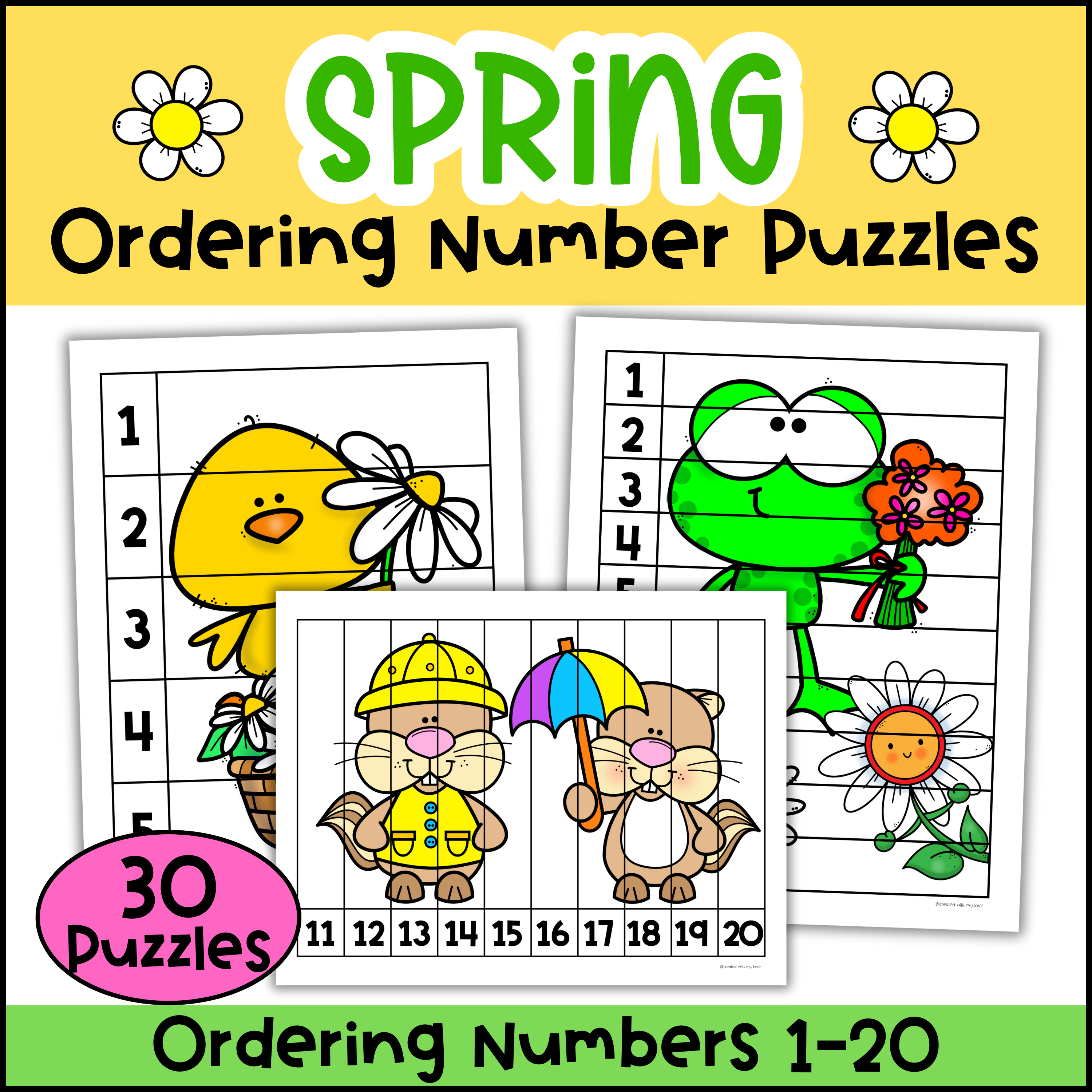 Spring Break Counting Numbers 1 - 12 | Hidden Mystery Picture Puzzles ...