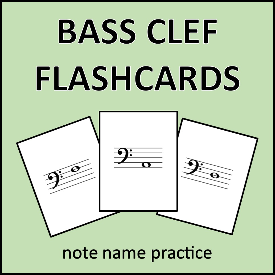 Bass Clef Flashcards - an activity to practice note names