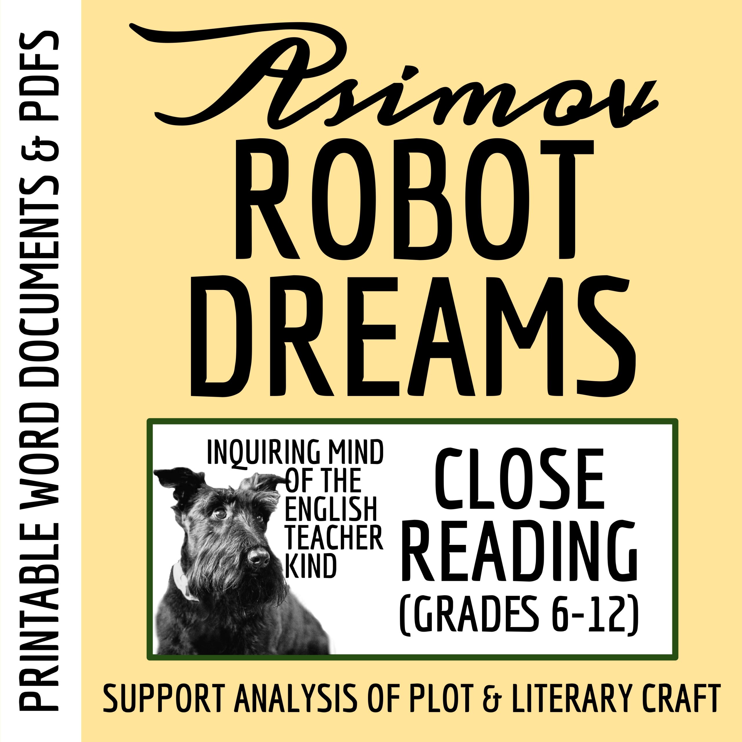 "Robot Dreams" by Isaac Asimov Close Reading Worksheet (Science Fiction Short Story)