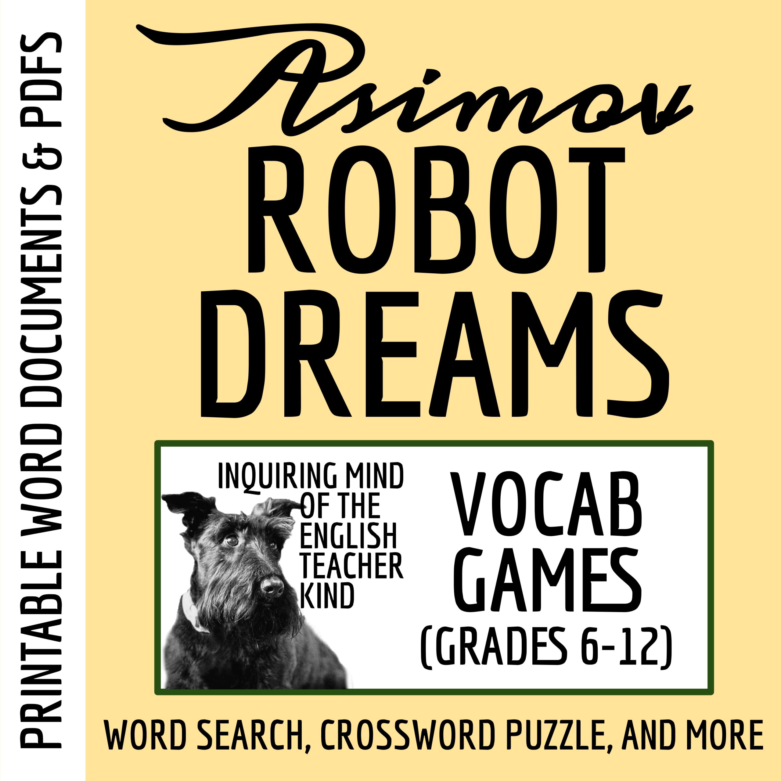 "Robot Dreams" by Isaac Asimov Vocabulary Games for High School (Science Fiction Short Story)