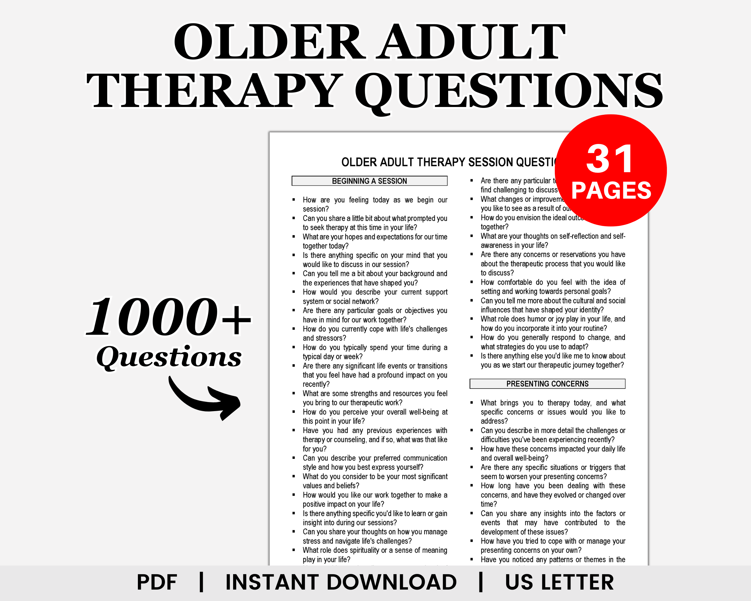 Older Adult Therapy Questions, Elder Care Therapy, Geriatric Therapy, Senior Counseling
