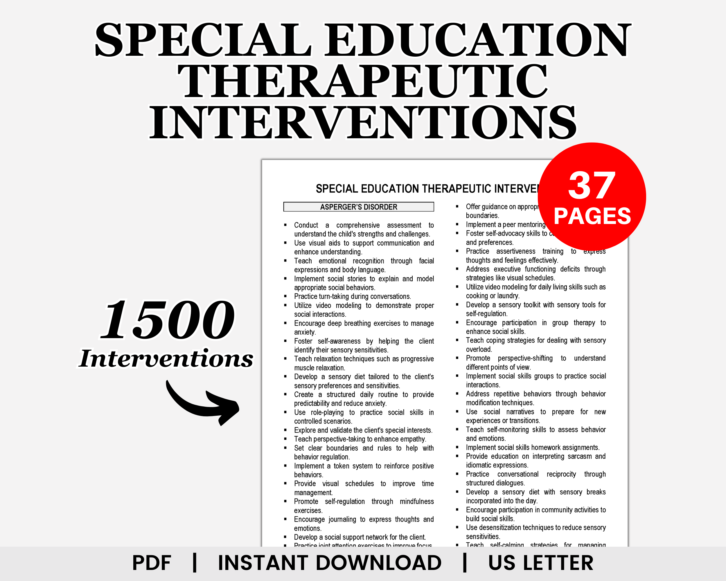 Special Education Therapy Interventions, Therapeutic Interventions, Intervention Plan, SPED Teacher