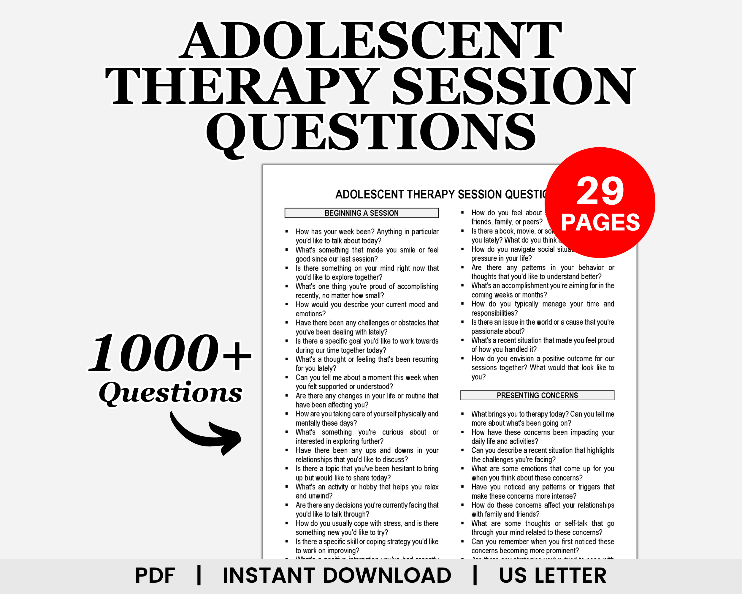 Adolescent Therapy Questions, Teen Therapy, Teen Check In Questions, School Counseling