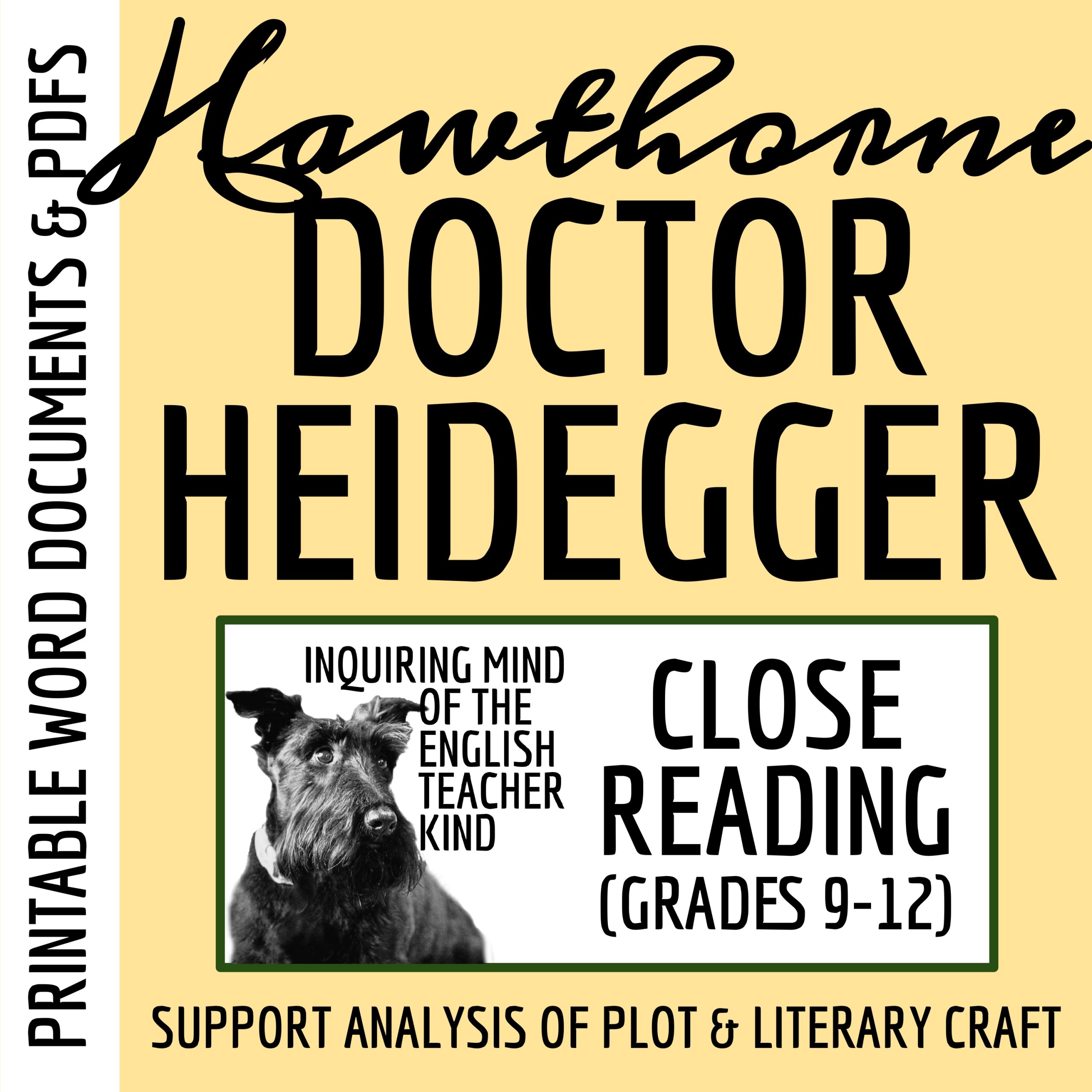 "Dr. Heidegger's Experiment" by Nathaniel Hawthorne Close Reading Worksheet