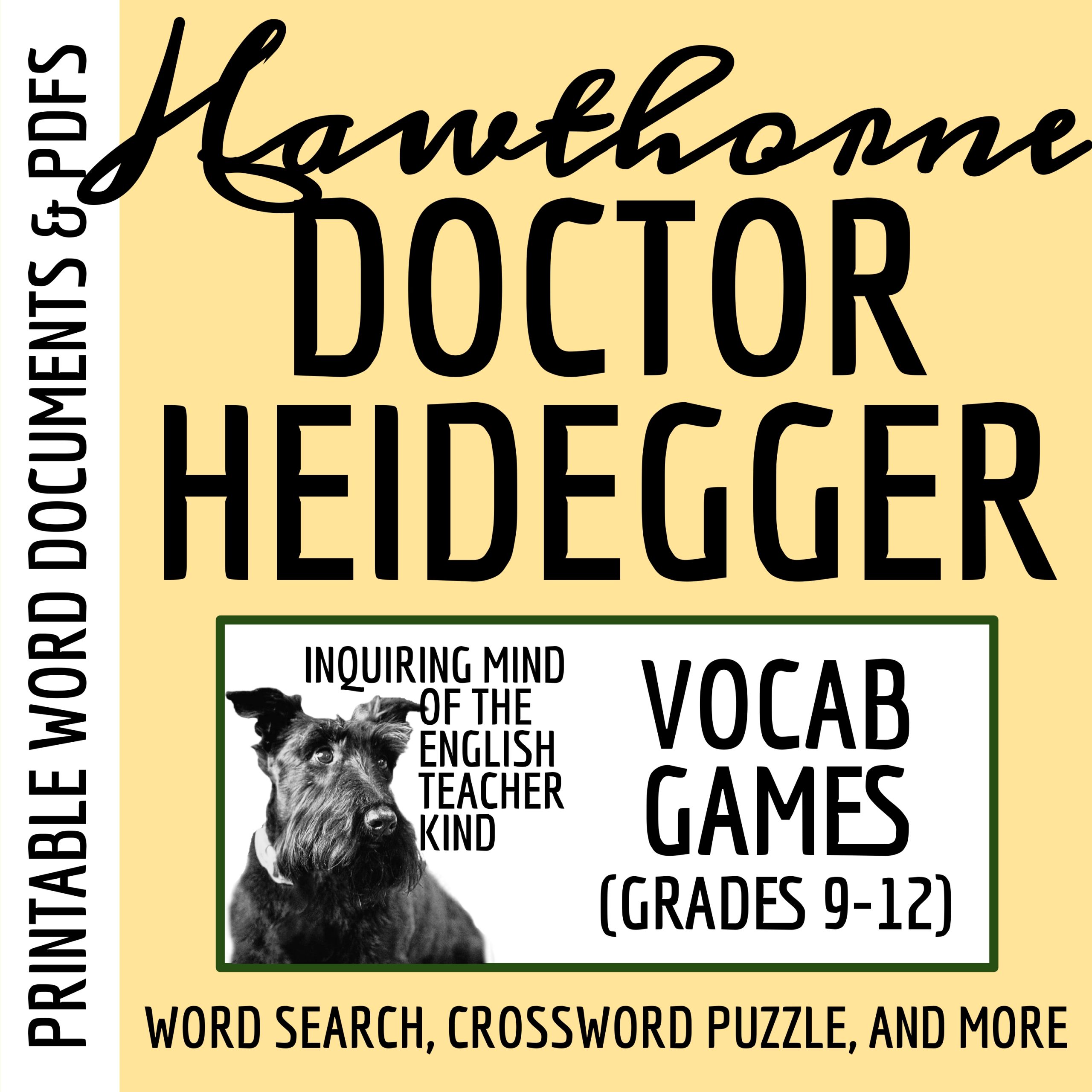 "Dr. Heidegger's Experiment" by Nathaniel Hawthorne Vocabulary Activities
