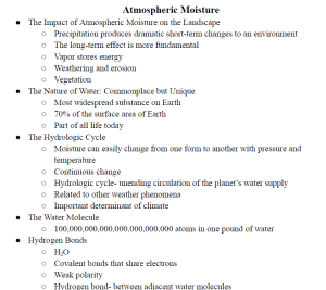 Atmospheric Moisture Notes