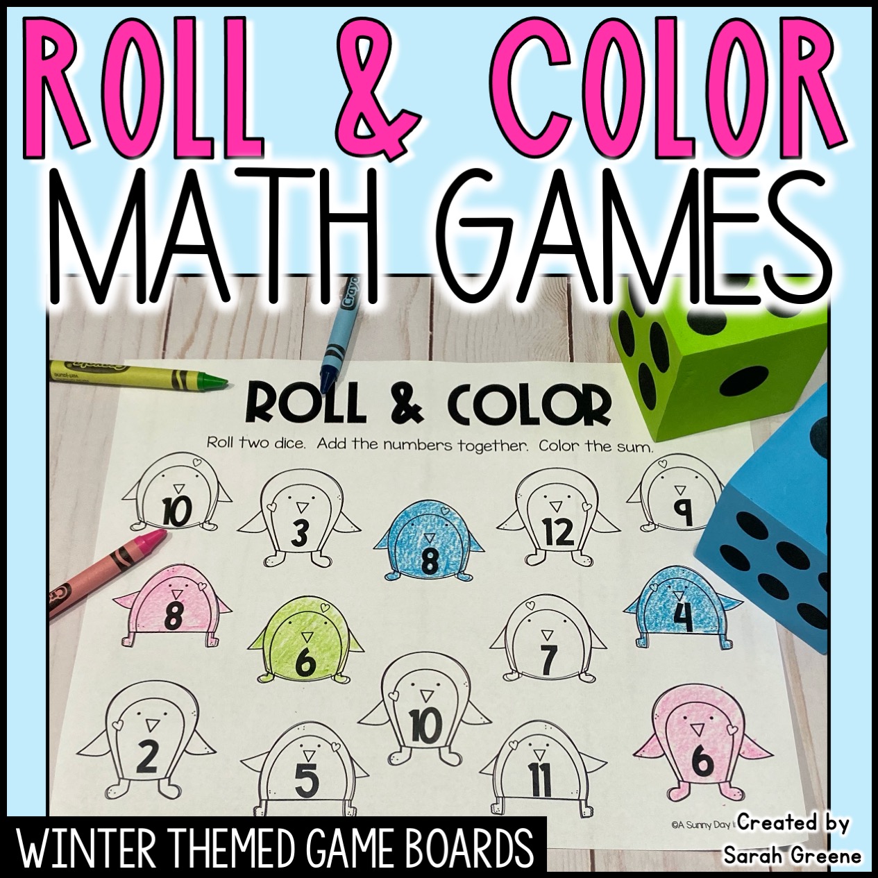 Winter Math Games for Addition and Subtraction