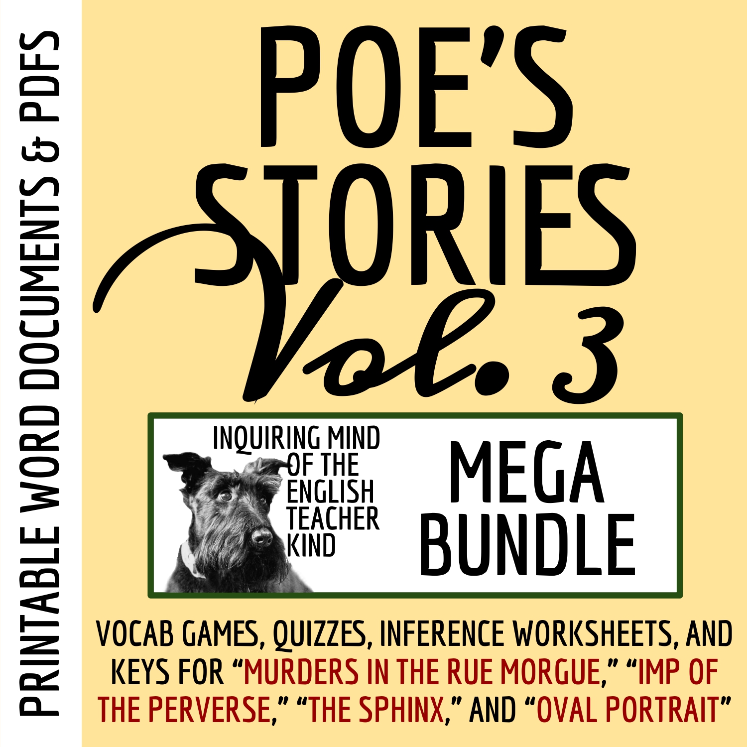 Edgar Allan Poe's Short Stories - Quizzes and Analysis Activities (Volume 3)