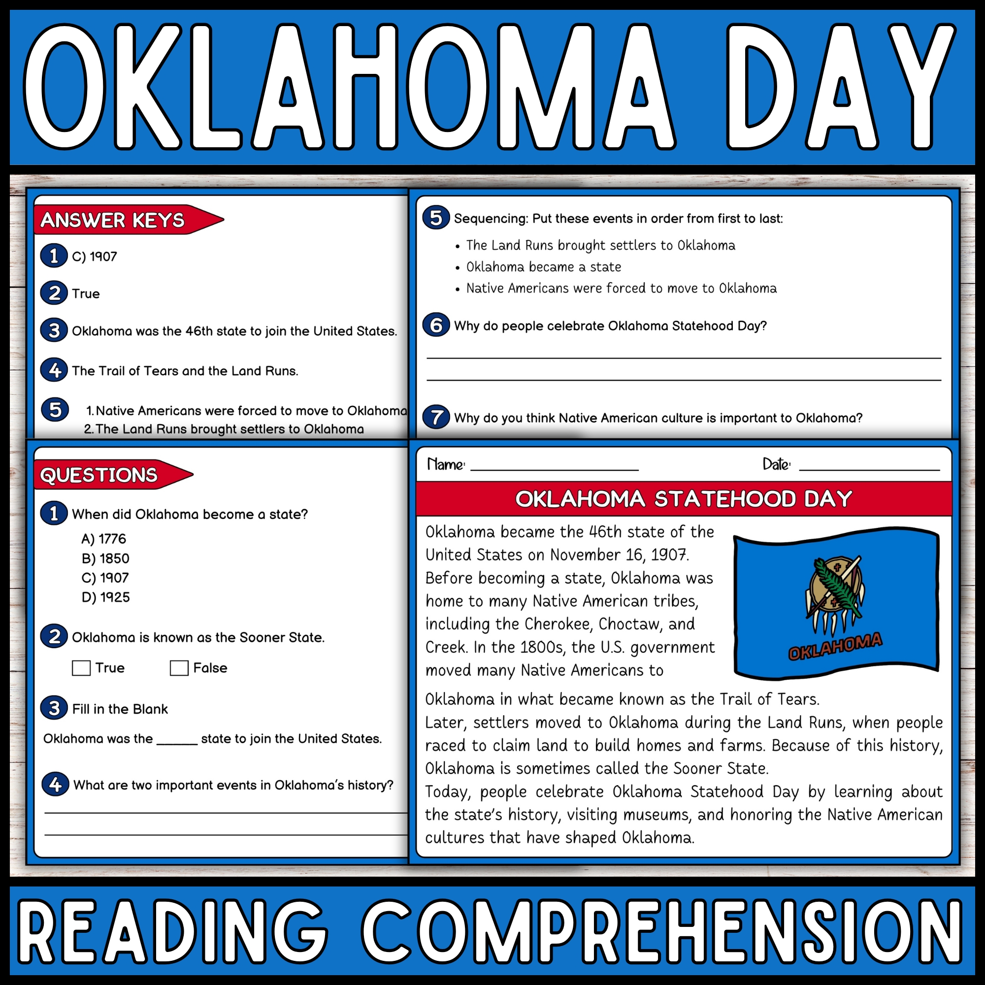January Inauguration Day Reading Comprehension Passage and Questions ...