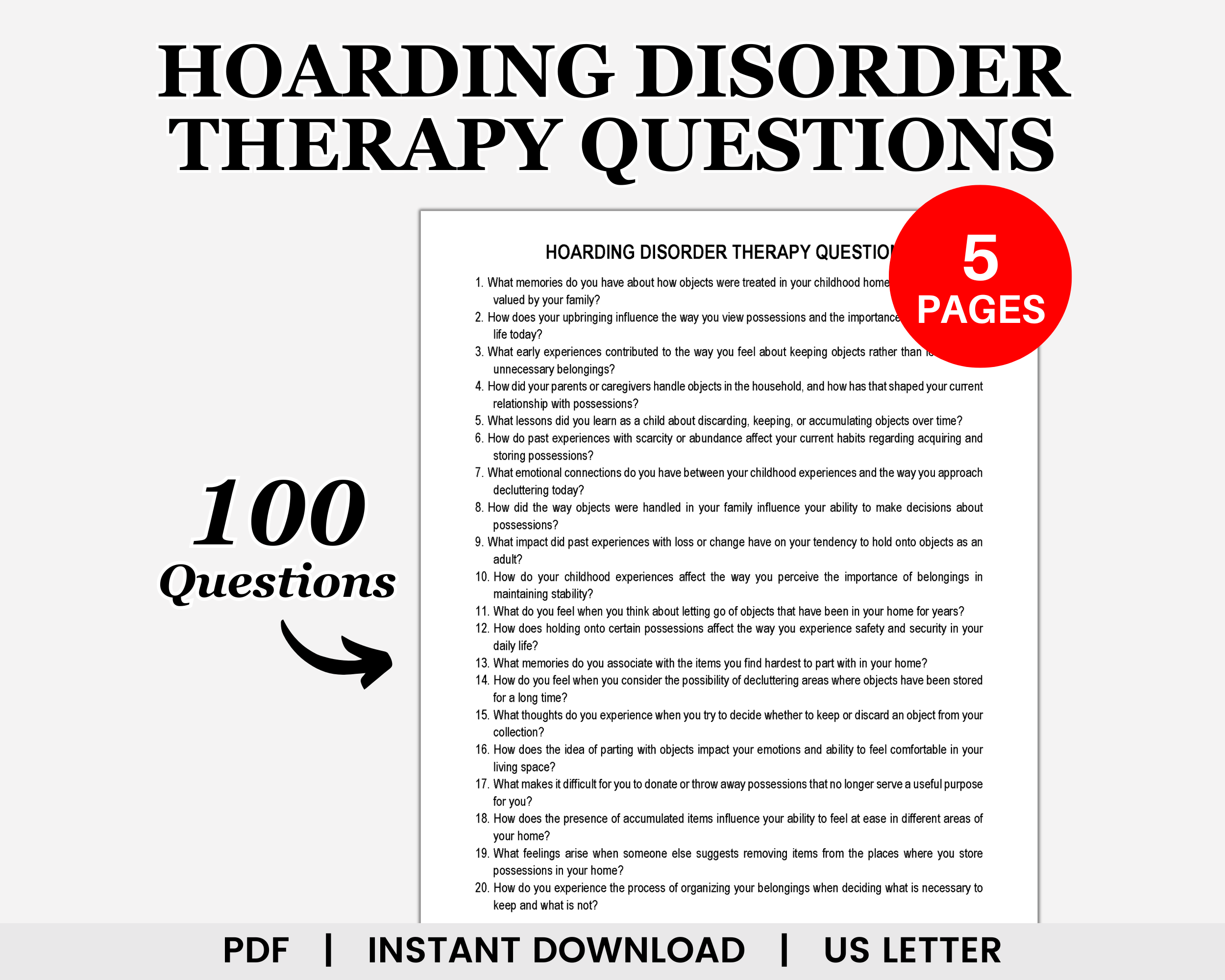 Hoarding Disorder Therapy Questions, Compulsive Hoarding, Attachment Therapy, Family Therapy