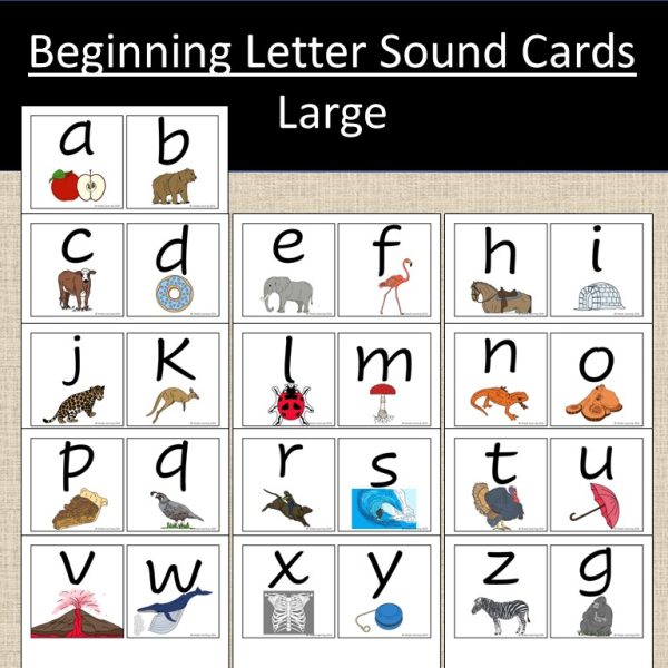 Large Letter Cards Beginning Sounds Language Reading | Made By Teachers