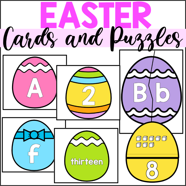 Easter Alphabet and Number Flash Cards and Puzzles