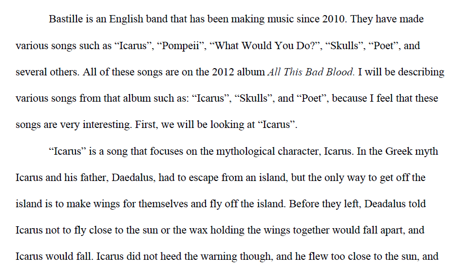 Bastille Song Analysis