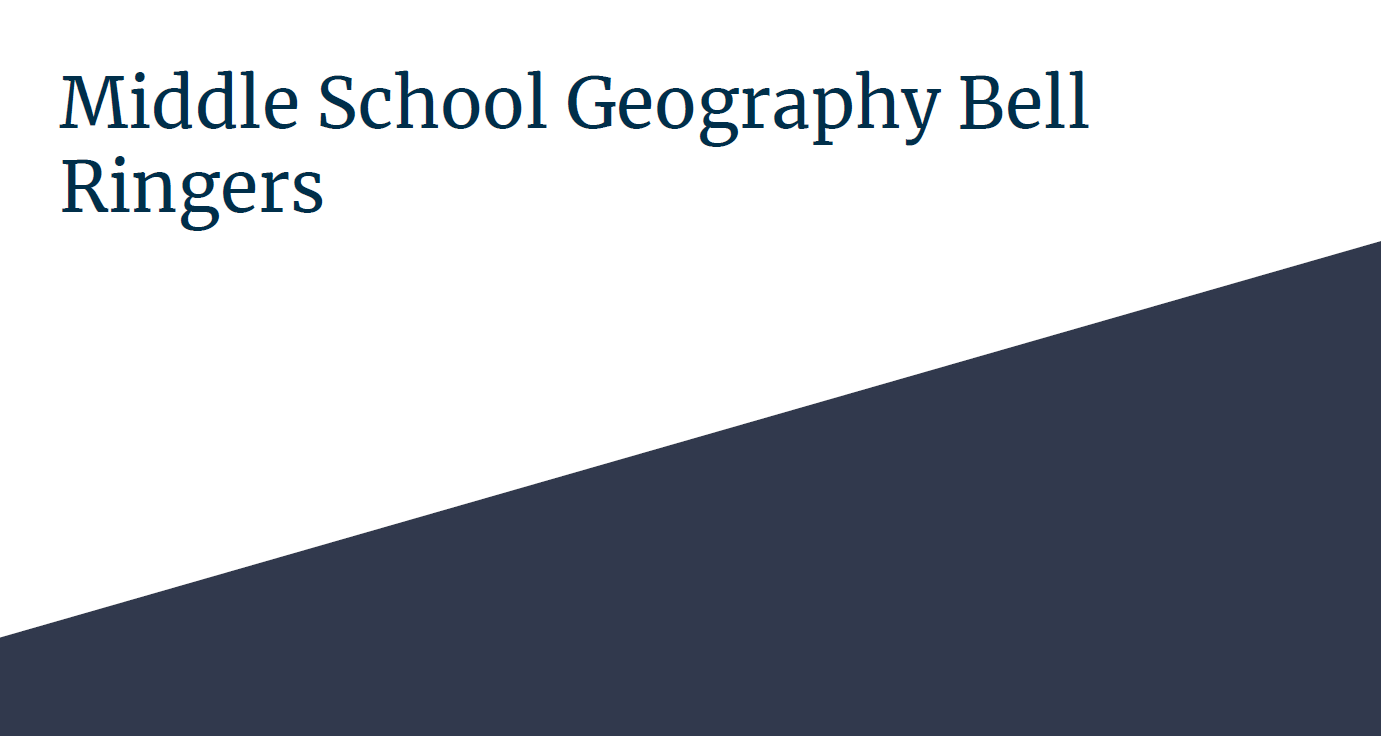 Bell Ringers for Middle School Geography