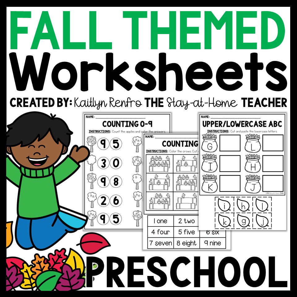 Fall Preschool Worksheets | September PreK Morning Work Toddler Activities