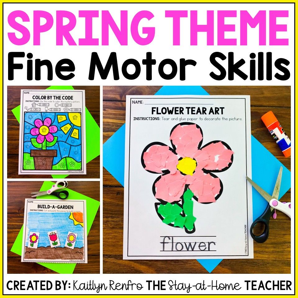 Spring Fine Motor Worksheets | April Preschool PreK Morning Work | Toddler