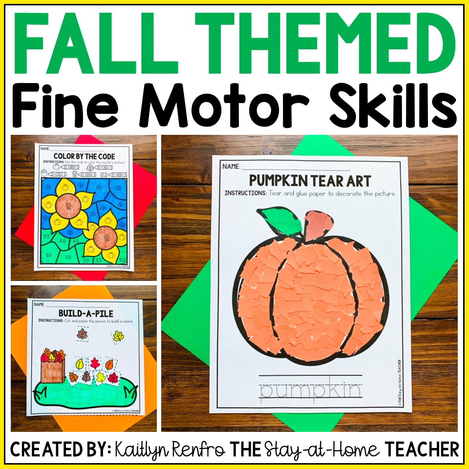 Fall Fine Motor Worksheets | September Preschool PreK Morning Work | Toddler