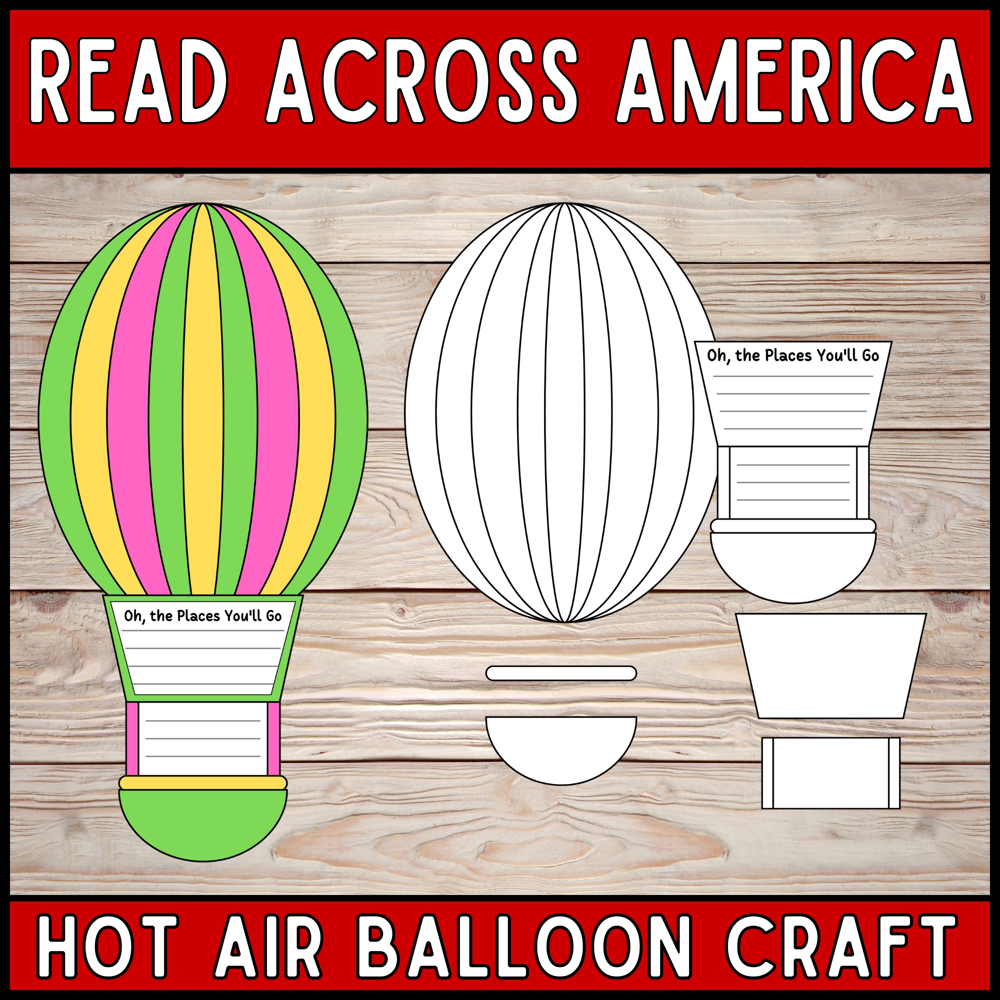 "Oh, the Places You'll Go" Craft | Dr. Seuss Hot Air Balloon Activity | Growth Mindset Craftivity