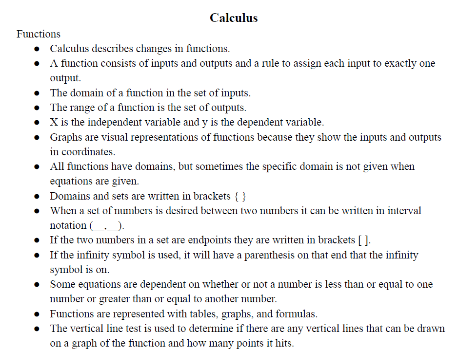 Calculus Notes