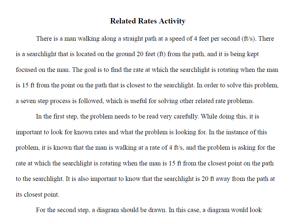 Calculus Related Rates Problems