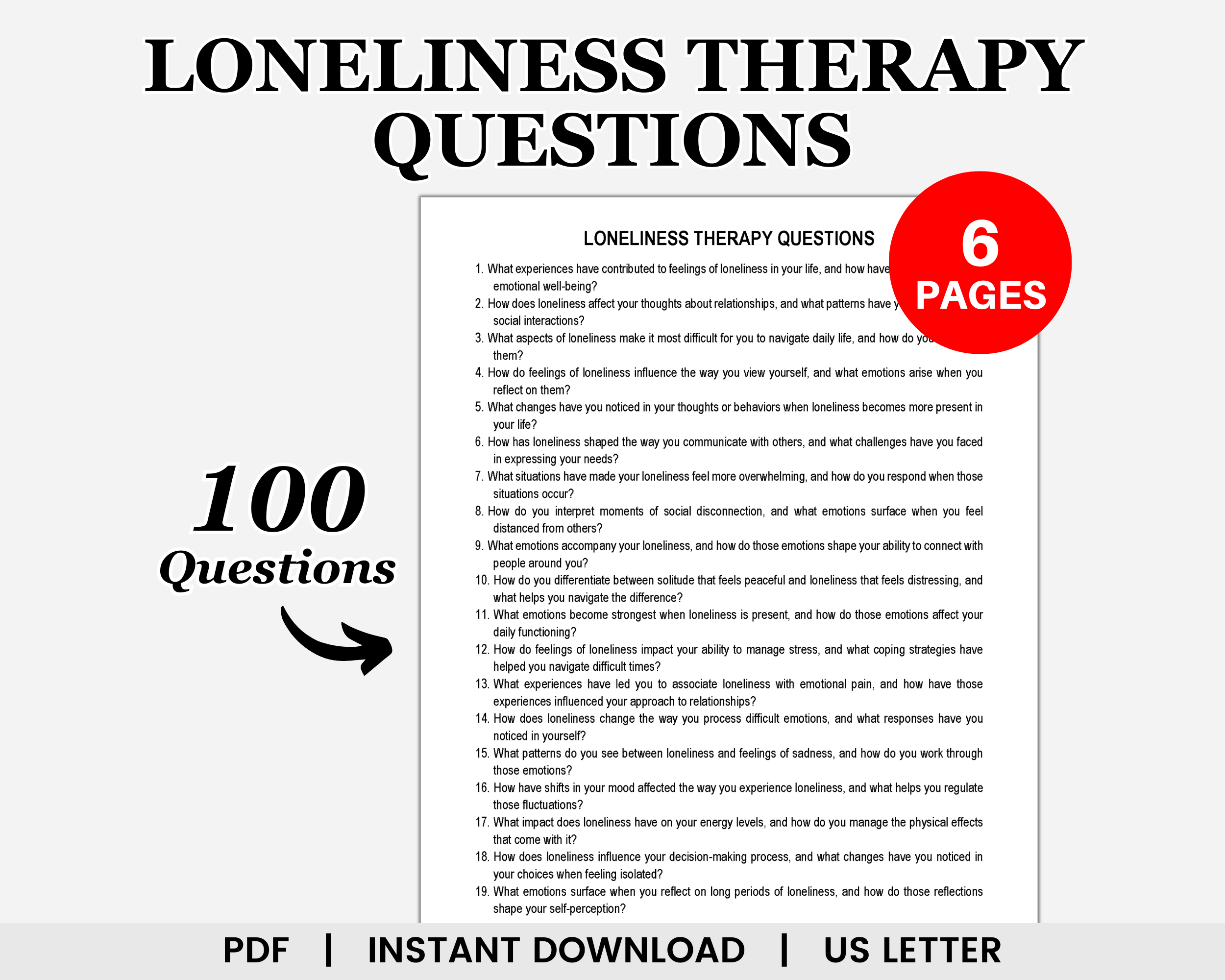Loneliness Therapy Questions, Codependency Therapy, Social Isolation, Attachment Therapy