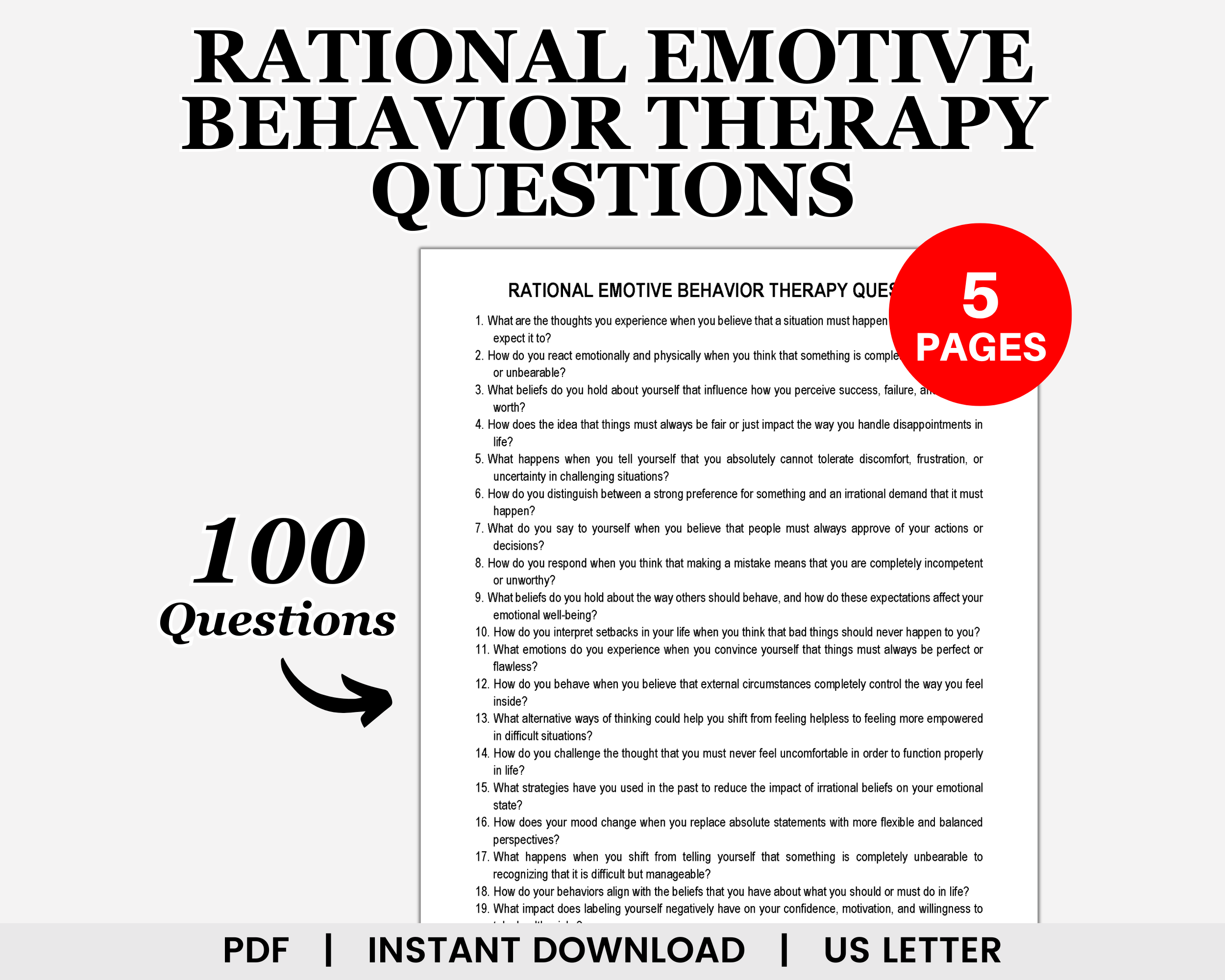Rational Emotive Behavior Therapy Questions, REBT Therapy, REBT Questions, Rational Therapy