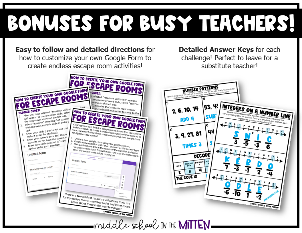 6th Grade Math Escape Room Year Round Review Back to School Activity ...
